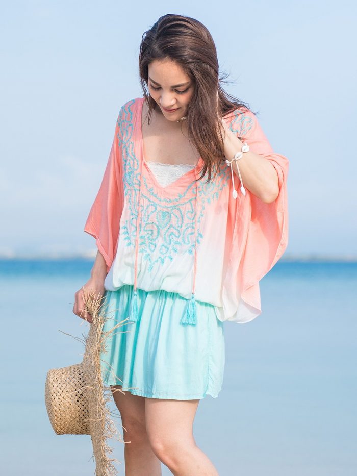 tiare hawaii(ティアレハワイ)グラデーションと刺繍がアクセントの体型カバーが叶うチュニックワンピース
