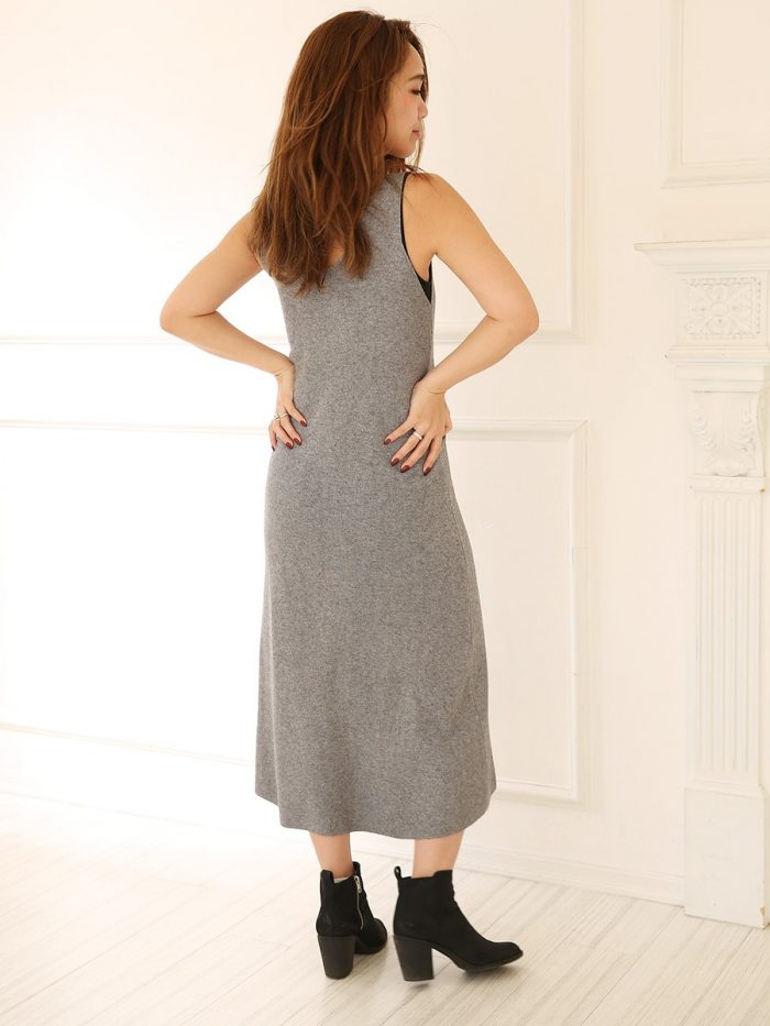 【SALE】roomy by the sea(ルーミーバイザシー)シンプル美ラインニットマキシワンピ
