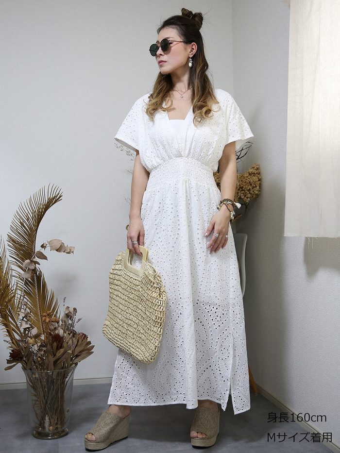 総レース刺繍ワンピース